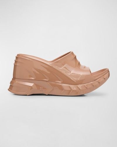 Givenchy Marshmallow Rubber Wedge Slide Sandals - Natural