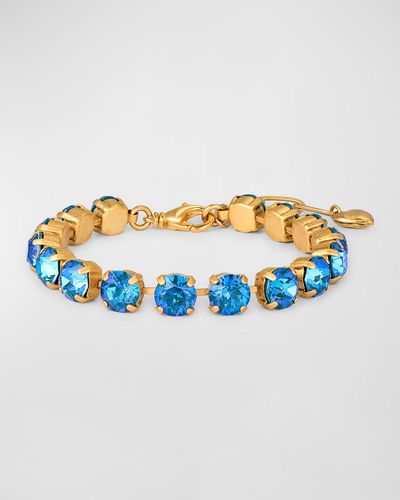 Elizabeth Cole 24k Yellow Gold-plated Kaisa Crystal Bracelet - Blue
