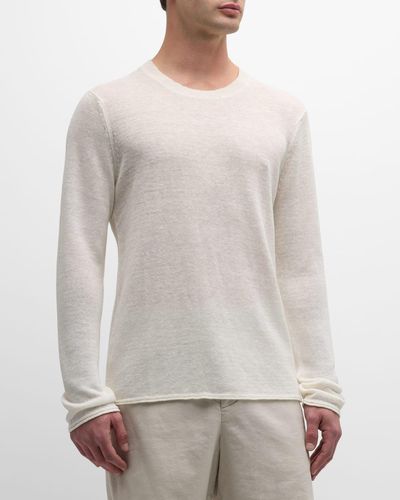 Onia Kevin Linen Crewneck Sweater - Gray