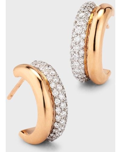 WALTERS FAITH Thoby 18k Rose Gold And Diamond Tubular Huggie Earrings - Natural