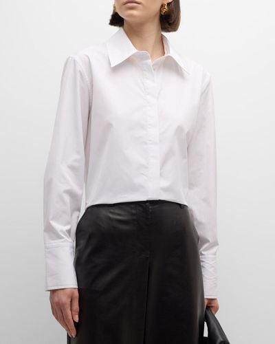 Co. Fitted Button-Down Tton Shirt - White
