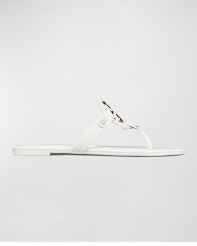 Tory Burch Miller Patent Leather Sandals - White