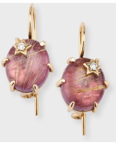 Andrea Fohrman Mini Galaxy Rose De France Drop Earrings - Pink