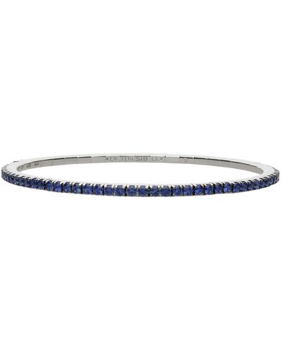 EXTENSIBLE Round Sapphire Stretch Tennis Bracelet - White