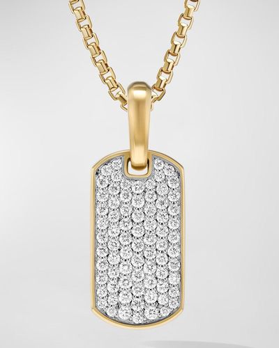 David Yurman Chevron Tag Enhancer With Diamonds - Metallic