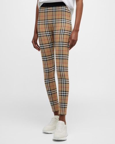 Burberry Vintage Check Belvoir LEGGINGS in Natural Lyst