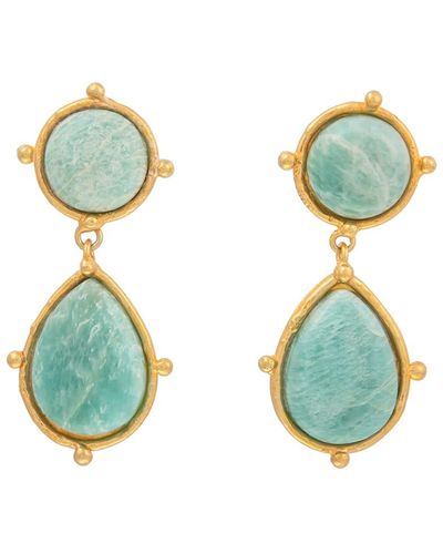 Sylvia Toledano 2 Pierres Dots With Amazonite Earrings - Blue