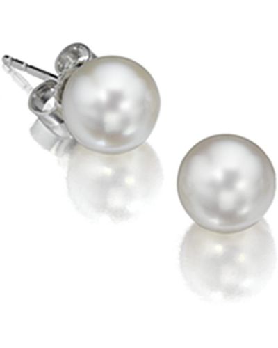 Assael Akoya Cultured 8.5Mm 18K Pearl Stud Earrings - Metallic