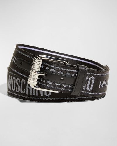 Moschino Webbed Logo Belt - Black