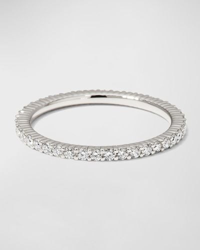 Memoire Platinum Round Gh/si Diamond Eternity Ring, Size 6.5 - Metallic