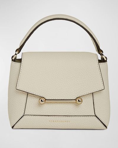 Strathberry Mosaic Nano Leather Top-Handle Bag - Natural