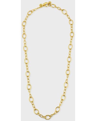 Elizabeth Locke 19K Small Garda Chain Link Necklace - Blue