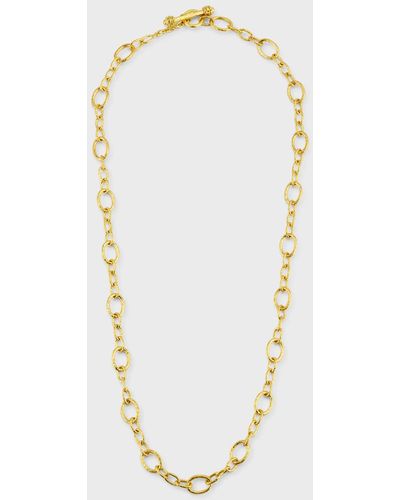 Elizabeth Locke 19k Small Garda Chain Link Necklace - Blue