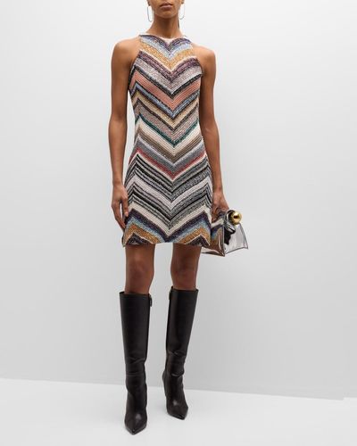 Missoni Chevron Knit Sequin Mini Dress - Multicolor