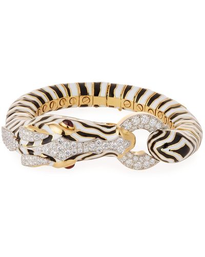 David Webb Kingdom 18k Gold Zebra Bracelet W/ Diamonds - Metallic