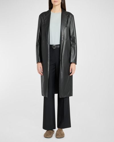 The Row Babil Open-front Leather Coat - Black