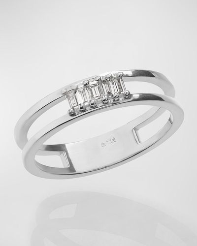 Lana Jewelry 14k Gold Baguette Diamond Double Eternity Band Ring - Gray