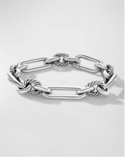 David Yurman Lexington Chain Bracelet In Silver, 9.8mm, Size M - Metallic