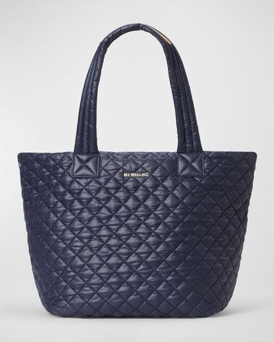 MZ Wallace Metro Deluxe Medium Quilted Tote Bag - Blue