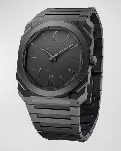 BVLGARI Octo Finissimo Automatic Bracelet Watch In Black Ceramic - Gray