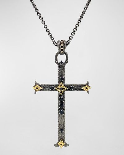 Armenta Romero Blackened Crivelli Cross Pendant - Metallic