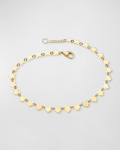 Lana Jewelry 14k Gold Laser Heart Chain Bracelet - White