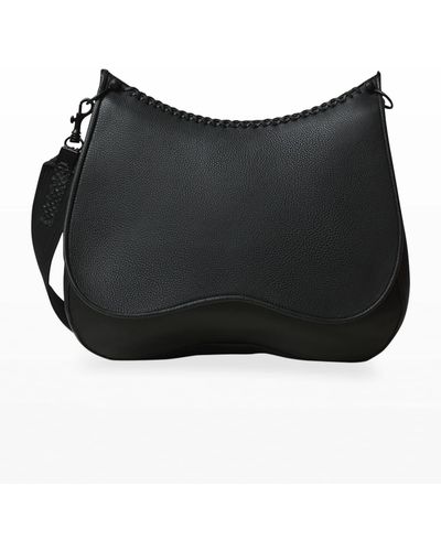 Callista Iconic Leather Saddle Bag - Black