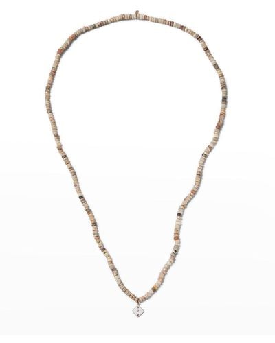 Sydney Evan Beaded Opal Dice Charm Necklace W/ Diamonds - Multicolor