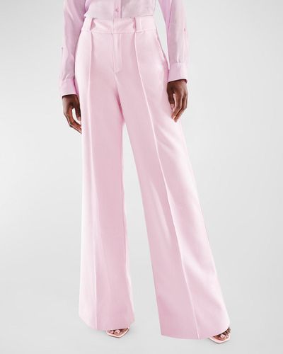 AS by DF Monica Mid-Rise Straight-Leg Twill Pants - Pink