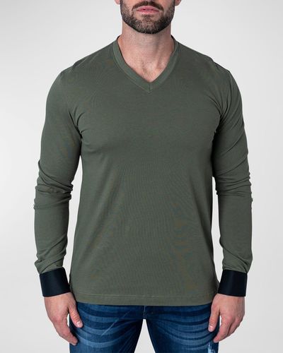 Maceoo Edison V-neck Shirt - Green