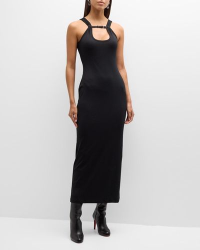 Wynn Hamlyn Jersey Strap Maxi Dress - Black
