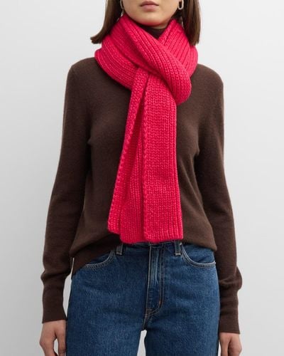 UGG Chunky Rib Knit Wool-Blend Scarf - Red