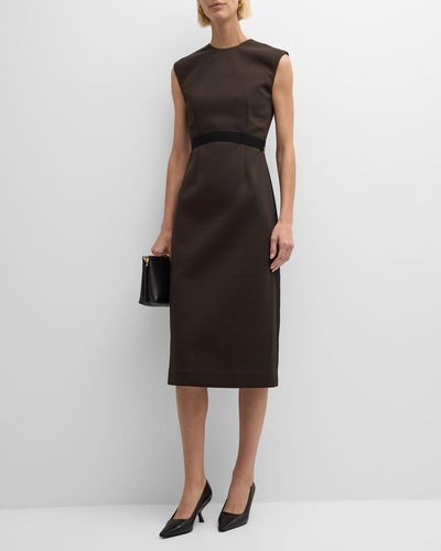 GIA STUDIOS Sleeveless A-Line Wool-Blend Midi Dress - Black