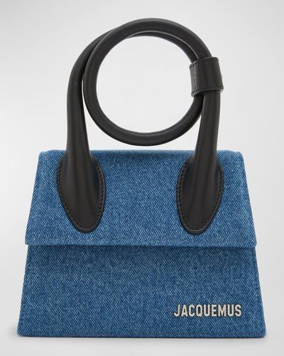 Jacquemus Le Chiquito Noeud Denim Top-Handle Bag - Blue