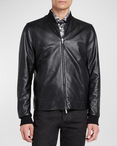 Kiton Reversible Blouson Leather Jacket - Black