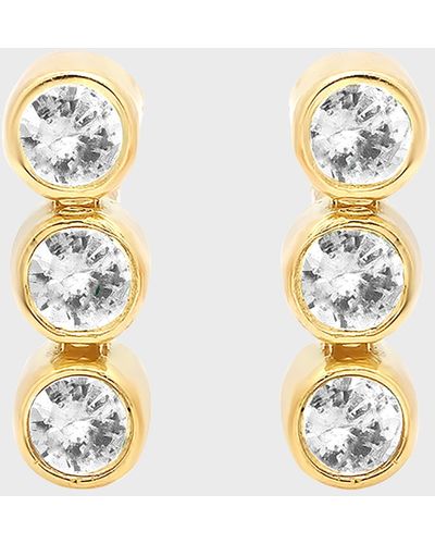 Jennifer Meyer 18k Gold Three Bezel-set Drop Earrings - Metallic