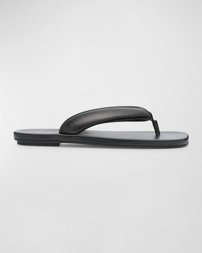 Dries Van Noten Padded Leather Thong Sandals - Black
