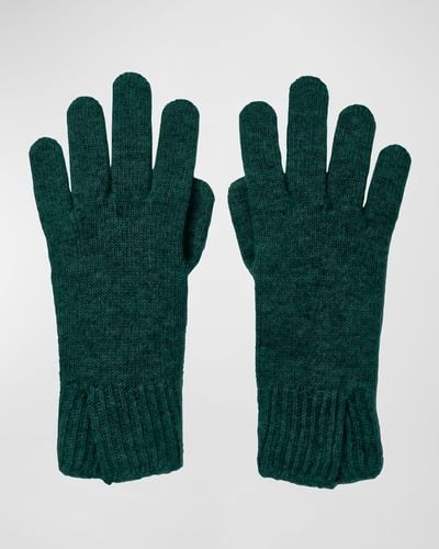 Johnstons of Elgin Green Split Cuff Cashmere Gloves
