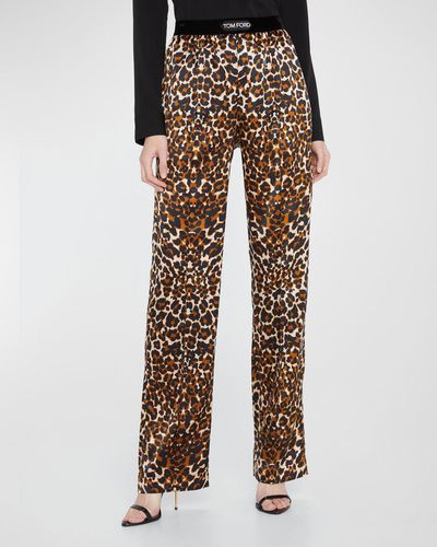 Tom Ford Leopard-print Silk Pajama Pants - Multicolor