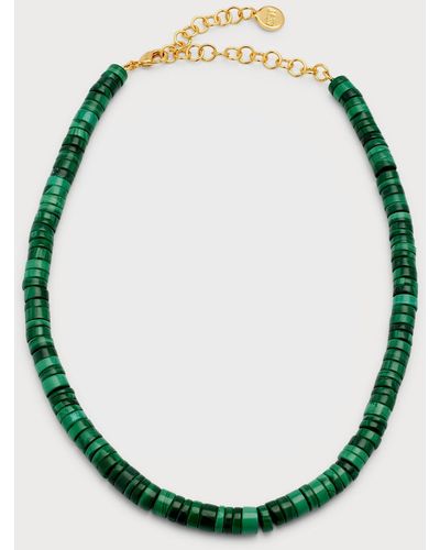 Nest Heishi Strand Choker - Green