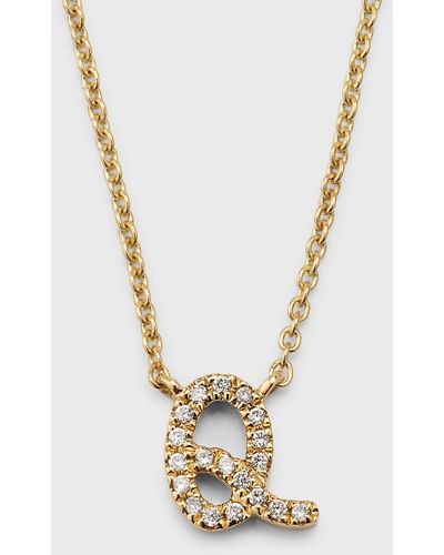 Sydney Evan 14k Diamond Pave Initial Necklace - Metallic