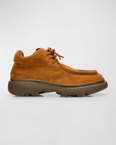 Burberry Nubuck Creeper Shoes - Brown