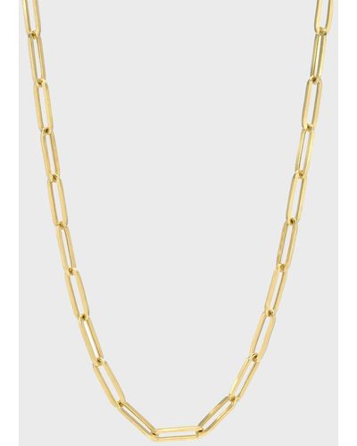 Zoe Lev 14K Large Paper Clip Chain Necklace - Metallic