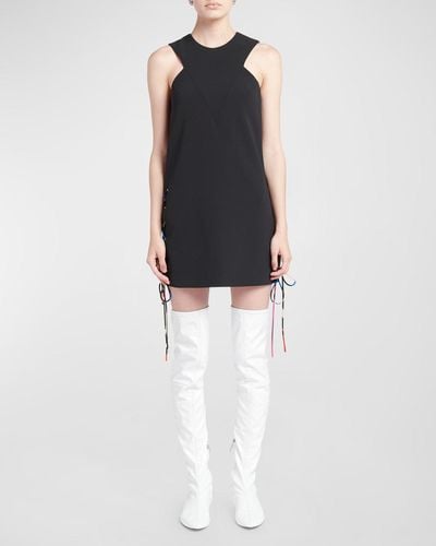 Emilio Pucci Lace-Up Side Sleeveless Mini Shift Dress - Black