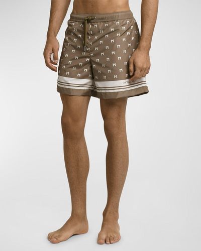 Moncler M-Print Swim Shorts - Natural