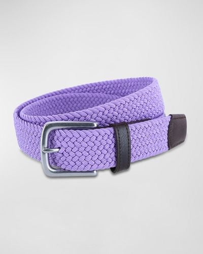 Trafalgar Riverside Woven Rayon Leather Belt - Purple