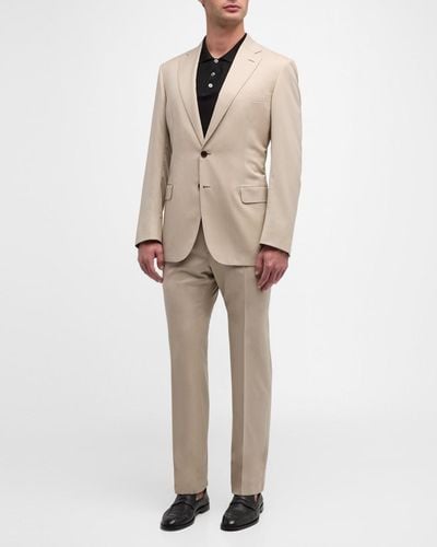 Brioni Twill Wool Suit - Natural