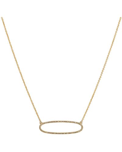 Bridget King Jewelry 14k Reversible Diamond Oval Necklace - Metallic