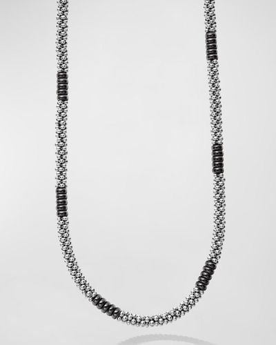 Lagos Sterling Caviar Beaded Necklace - Metallic