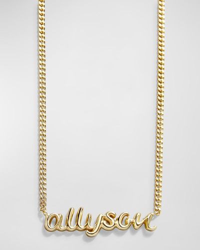 BaubleBar 18k Gold-plated Curb Chain Custom Nameplate Necklace - White